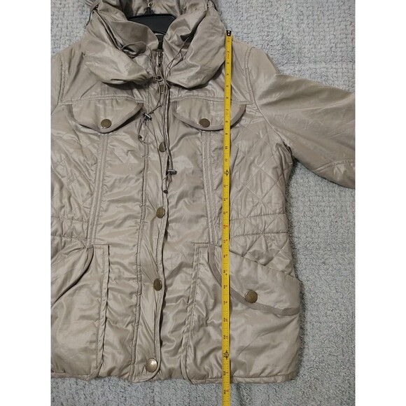 EC Easy Comfort Hooded Puffer Coat Size Small Beige/Taupe - Picture 6 of 11